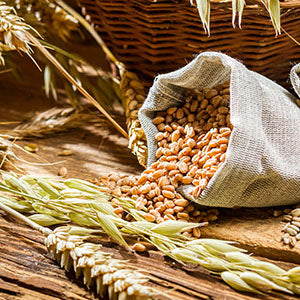 Bags of whole grains which are high in zinc.
